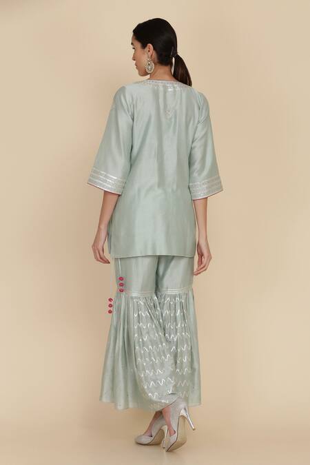 Anju & Harleen Zardozi Embroidered Kurta With Gharara 