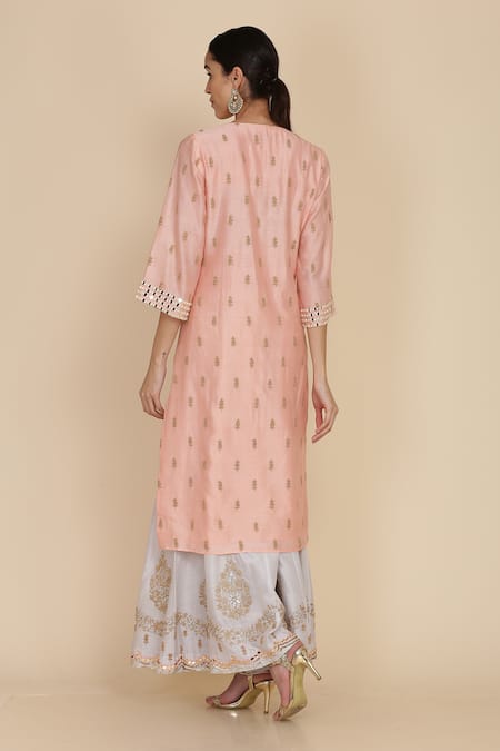 Anju & Harleen Zari Butti Detailed Kurta Sharara Set 