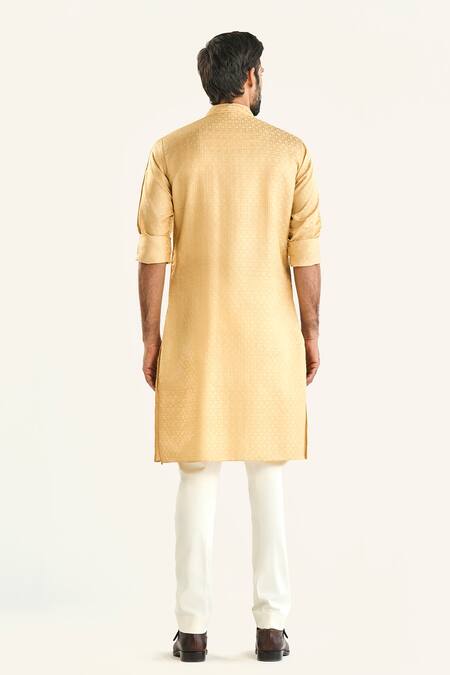 Shop Raghavendra Rathore Jodhpur Cream Silk Embroidery The Samarkand Kurta at Aza Fashions Shop_Raghavendra Rathore Jodhpur_Cream Silk Embroidery The Samarkand Kurta _at_Aza_Fashions