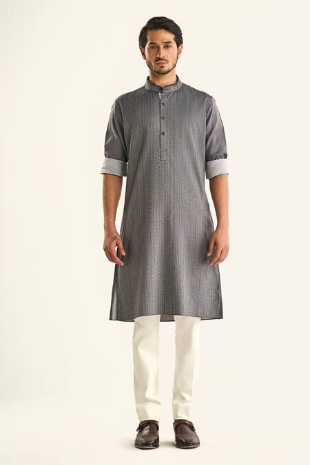 Buy Raghavendra Rathore Jodhpur Black Cotton Embroidery The Noir Maze Kurta Online at Aza Fashions Buy_Raghavendra Rathore Jodhpur_Black Cotton Embroidery The Noir Maze Kurta_Online_at_Aza_Fashions