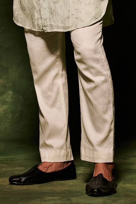 Nafs Blue Chanderi, Cotton Embroidery Zari Floral Hand Kurta With Pant Online at Aza Fashions Nafs_Blue Chanderi, Cotton Embroidery Zari Floral Hand Kurta With Pant _Online_at_Aza_Fashions