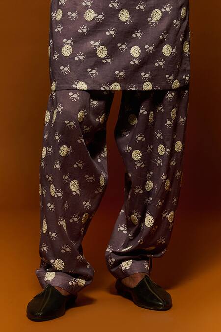 Buy Nafs Purple Cotton Embroidery Abstract Print Kurta And Pant Set Online at Aza Fashions Buy_Nafs_Purple Cotton Embroidery Abstract Print Kurta And Pant Set_Online_at_Aza_Fashions