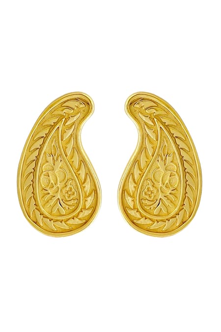 Radhika Agrawal Jewels Gilded Paisley Studs 