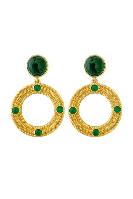 Radhika Agrawal Jewels Viridian Halo Drops 