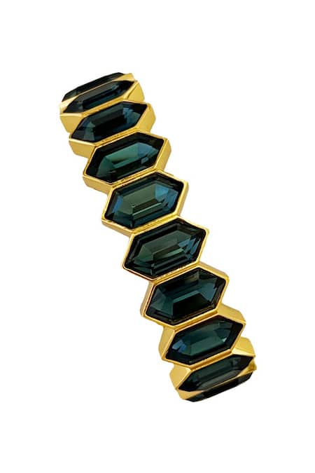 Radhika Agrawal Jewels_Gold Plated Crystals Honeycomb Gem Bracelet _Online_at_Aza_Fashions