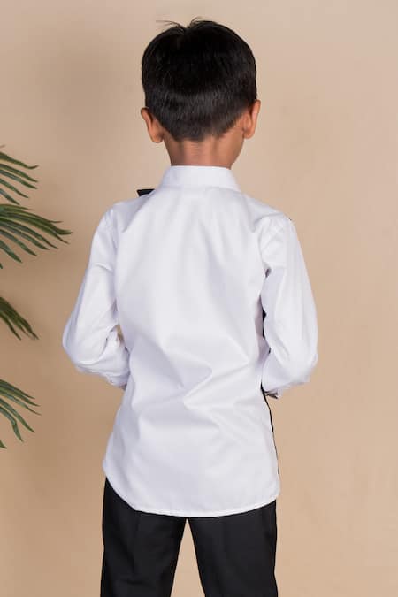 Shop_Toplove_Black Cotton Embroidery Celestial Full Sleeves Shirt _at_Aza_Fashions