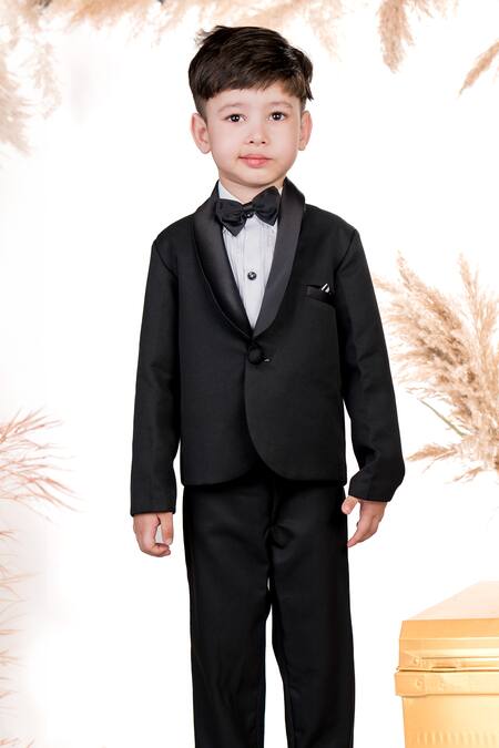 Toplove Black Satin, Cotton Lapel Blazer Pant Set Online at Aza Fashions Toplove_Black Satin, Cotton Lapel Blazer Pant Set _Online_at_Aza_Fashions