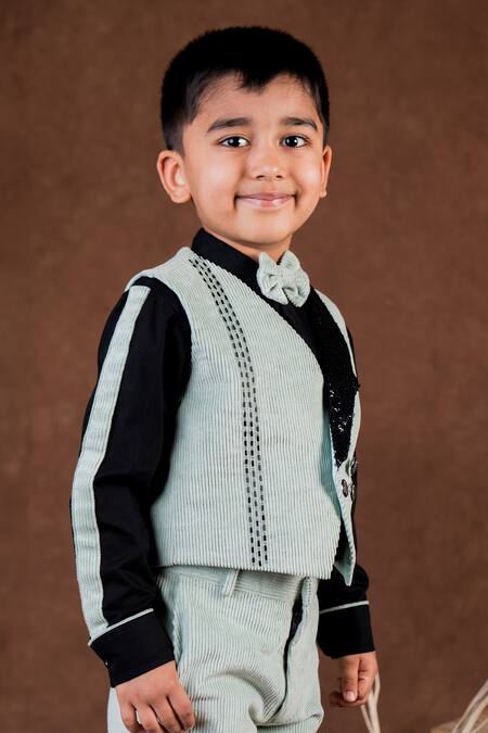 Toplove Black Cotton, Corduroy Sequins, Beads Minty Majesty Waistcoat Pant Set Online at Aza Fashions Toplove_Black Cotton, Corduroy Sequins, Beads Minty Majesty Waistcoat Pant Set _Online_at_Aza_Fashions