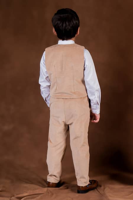 Shop Toplove White Cotton, Corduroy Sequins, Crystals, Beads Panelled Waistcoat Pant Set at Aza Fashions Shop_Toplove_White Cotton, Corduroy Sequins, Crystals, Beads Panelled Waistcoat Pant Set _at_Aza_Fashions