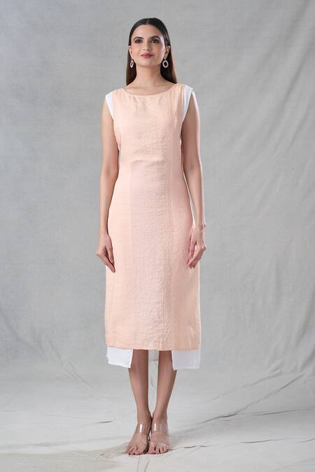 Bhusattva Off White Organic Silk Embroidery Bead Shrug Open Floral Border With Dress at Aza Fashions Bhusattva_Off White Organic Silk Embroidery Bead Shrug Open Floral Border With Dress _at_Aza_Fashions