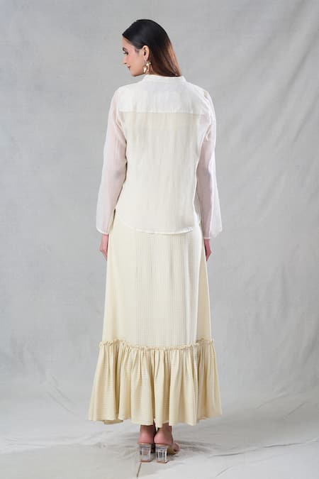 Bhusattva Frill Dress With Embroidered Jacket 