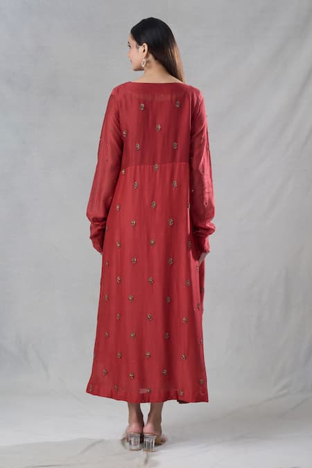 Bhusattva Embroidered Angrakha With Dupatta 