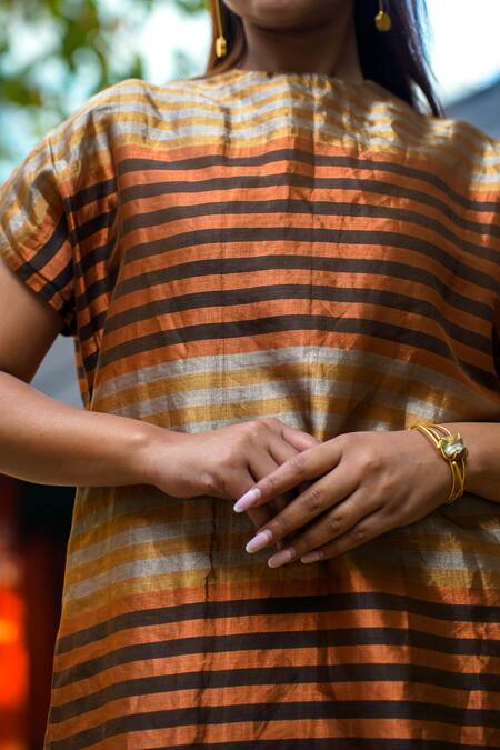 Eeda Multi Color Silk, Viscose Crew Neck Stripe Pattern Kurta And Pant Set Online at Aza Fashions Eeda_Multi Color Silk, Viscose Crew Neck Stripe Pattern Kurta And Pant Set _Online_at_Aza_Fashions