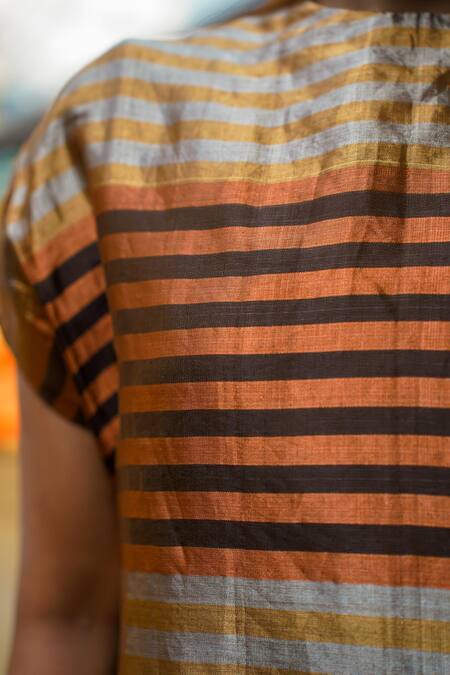 Buy Eeda Multi Color Silk, Viscose Crew Neck Stripe Pattern Kurta And Pant Set Online at Aza Fashions Buy_Eeda_Multi Color Silk, Viscose Crew Neck Stripe Pattern Kurta And Pant Set _Online_at_Aza_Fashions