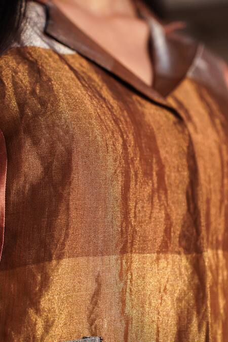 Buy Eeda Multi Color Silk Collared Blocked Kurta And Pant Set Online at Aza Fashions Buy_Eeda_Multi Color Silk Collared Blocked Kurta And Pant Set _Online_at_Aza_Fashions