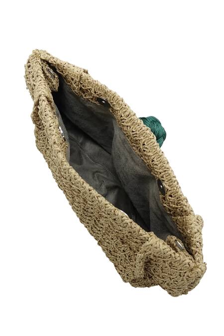 Trov Beige Bianca Knotted Clutch Online at Aza Fashions Trov_Beige Bianca Knotted Clutch _Online_at_Aza_Fashions