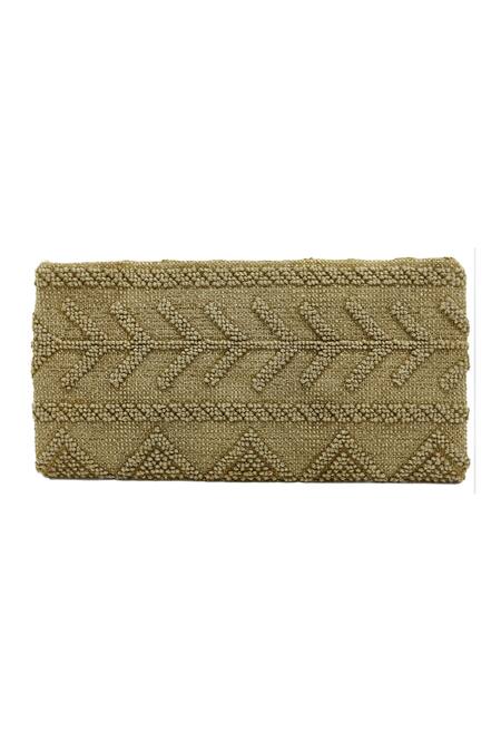 Trov_Beige Cece Yarn Woven Vine Clutch _Online_at_Aza_Fashions