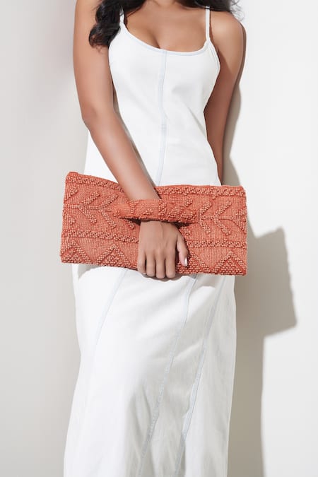 TROV Cece Yarn Woven Boho Clutch 