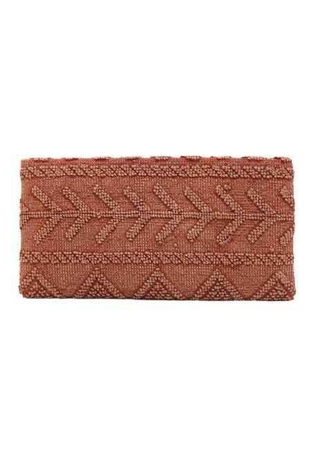 Trov Orange Boho Yarn Woven Clutch Online at Aza Fashions Trov_Orange Boho Yarn Woven Clutch _Online_at_Aza_Fashions