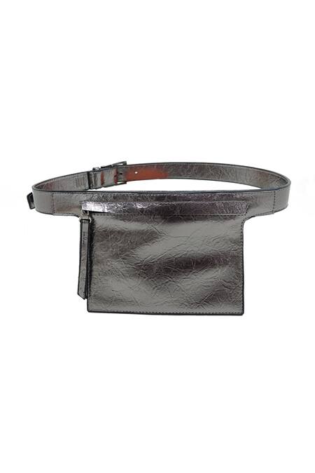 Trov Zuri Metallic Sheen Pocket Belt 