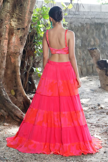 Harshita Singhvi Tiered Ruffled Saree Skirt Set 