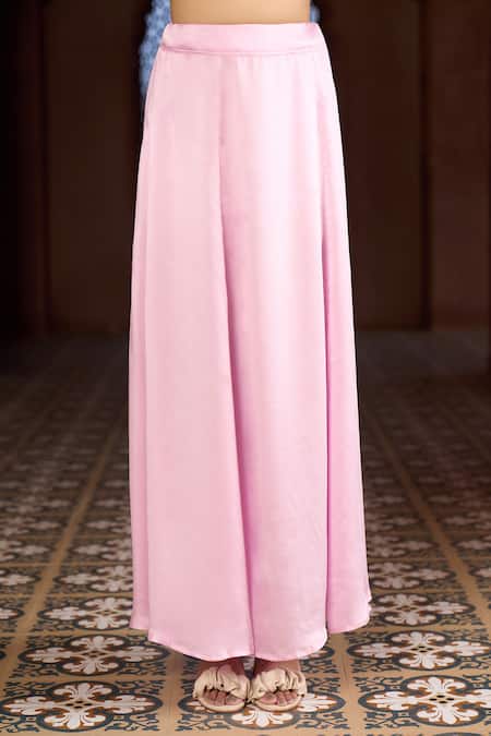 Shop Aariyana Couture Pink Tissue, Silk, Modal Beads, Embroidery Plunge Bordered Saree With Blouse Shop_Aariyana Couture_Pink Tissue, Silk, Modal Beads, Embroidery Plunge Bordered Saree With Blouse