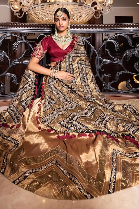 Tarisha Tholia Azhar Hand Embroidered Blouse Lehenga Set 