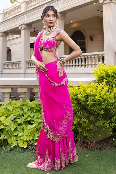 Tarisha Tholia Dune Hand Embroidered Blouse Sharara Set 