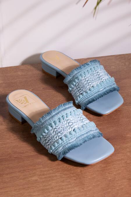 House Of Vian Blue Boho Thread Work Flats Online at Aza Fashions House Of Vian_Blue Boho Thread Work Flats _Online_at_Aza_Fashions