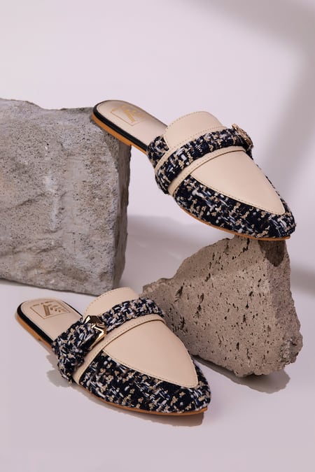 House of Vian Buckle It Solid Strapped Mules 