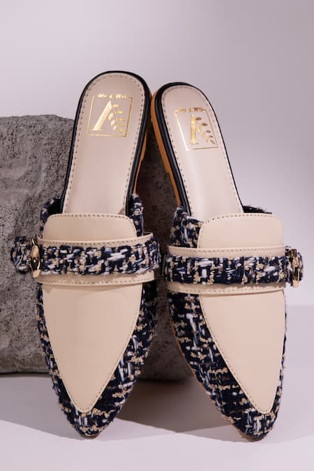 Shop House Of Vian Blue Buckle It Solid Strapped Mules at Aza Fashions Shop_House Of Vian_Blue Buckle It Solid Strapped Mules _at_Aza_Fashions
