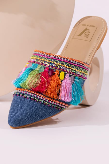 House Of Vian Multi Color Pop Beads Embellished Mules Online at Aza Fashions House Of Vian_Multi Color Pop Beads Embellished Mules _Online_at_Aza_Fashions