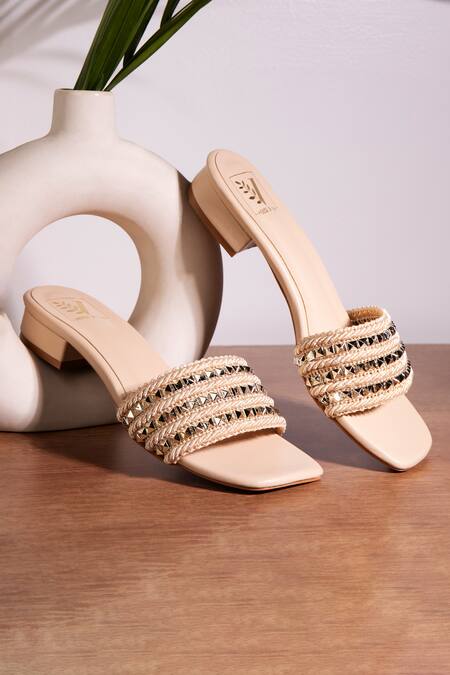 House Of Vian Gold Hour Stud Embellished Flats