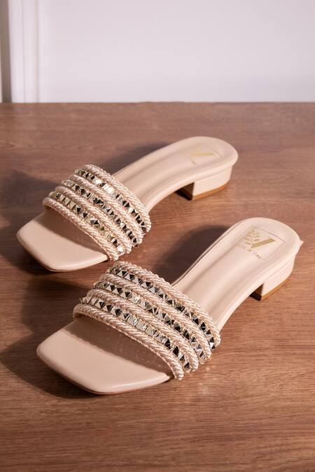 Shop House Of Vian Gold Hour Stud Embellished Flats at Aza Fashions Shop_House Of Vian_Gold Hour Stud Embellished Flats_at_Aza_Fashions