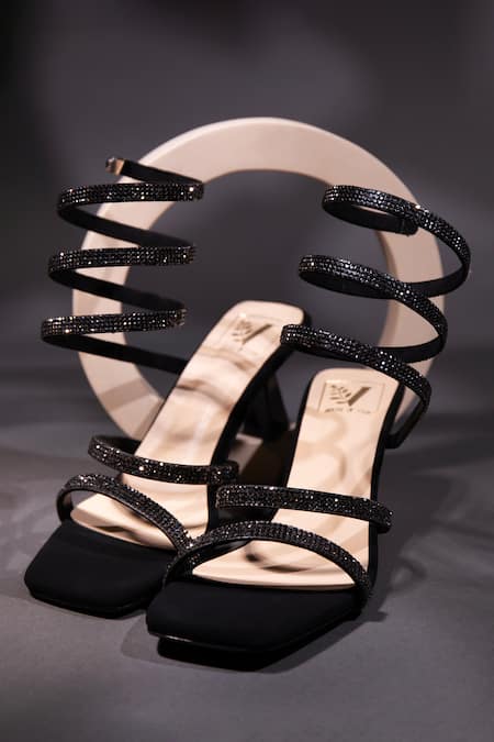 House of Vian Black Swarovski Kate Embellished Heels 