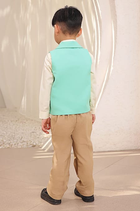 Fayon Kids Yellow Cotton Embroidery Owl Motif Waistcoat Set Online at Aza Fashions Fayon Kids_Yellow Cotton Embroidery Owl Motif Waistcoat Set _Online_at_Aza_Fashions