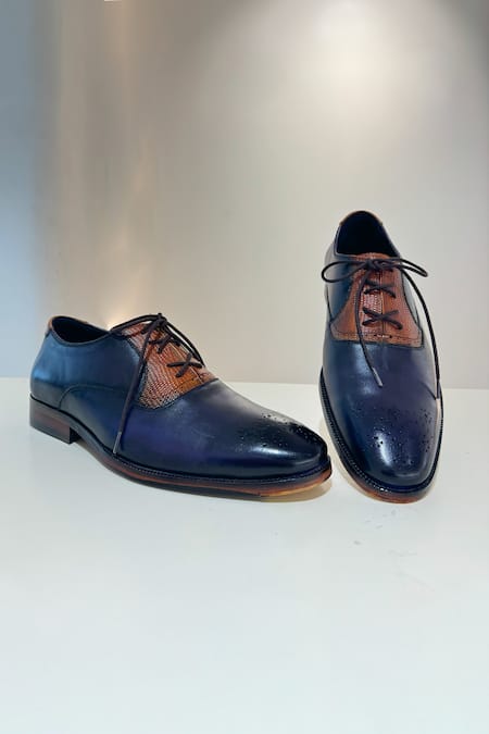 Hilo Design Soleado Leather Textured Oxford Shoes 