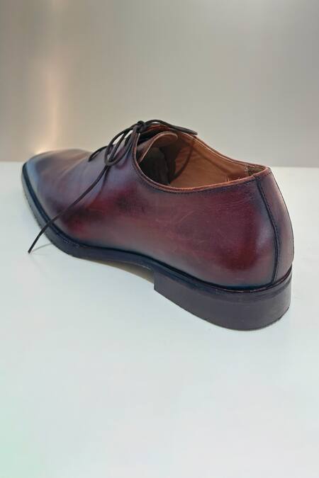 Hilo Design_Brown Ombre Leather Oxford Derby Shoes _at_Aza_Fashions