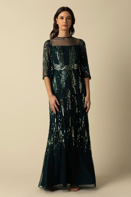 RAISHMA Jenna Sequin Embroidered Gown 