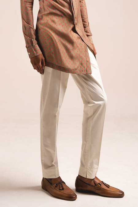 Project Bandi_Brown Cotton Marigold Floral Print Kurta And Pant Set _at_Aza_Fashions