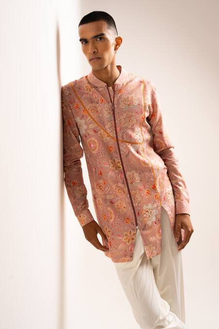 Buy Project Bandi Pink Cotton Embroidery Rose Versailles Kurta And Pant Set Buy_Project Bandi_Pink Cotton Embroidery Rose Versailles Kurta And Pant Set