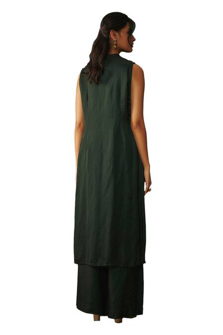 Buy Mehak Murpana Green Satin, Linen Zari Floral Placement Embroidered Kurta And Flared Pant Set Online at Aza Fashions Buy_Mehak Murpana_Green Satin, Linen Zari Floral Placement Embroidered Kurta And Flared Pant Set _Online_at_Aza_Fashions
