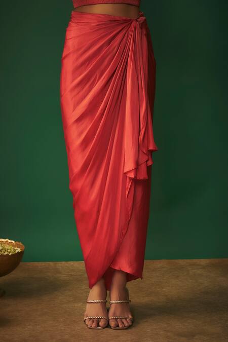 Shop Mehak Murpana Orange Quilted Sequin Embroidered Top And Dhoti Skirt Online at Aza Fashions Shop_Mehak Murpana_Orange Quilted Sequin Embroidered Top And Dhoti Skirt _Online_at_Aza_Fashions