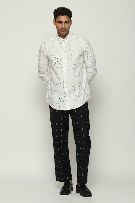 Abraham & Thakore Kantha Calligraphy Shirt 