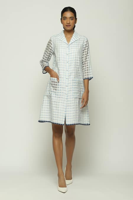 Abraham & Thakore Checkered Pattern Shirt Dress 