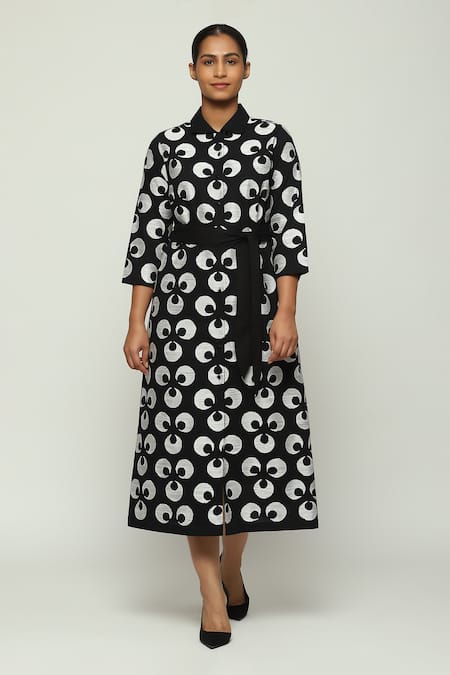 Abraham & Thakore Ottoman Moon Pattern Midi Dress 