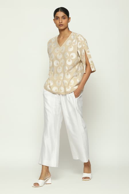 Abraham & Thakore Ottoman Moon Pattern Top 