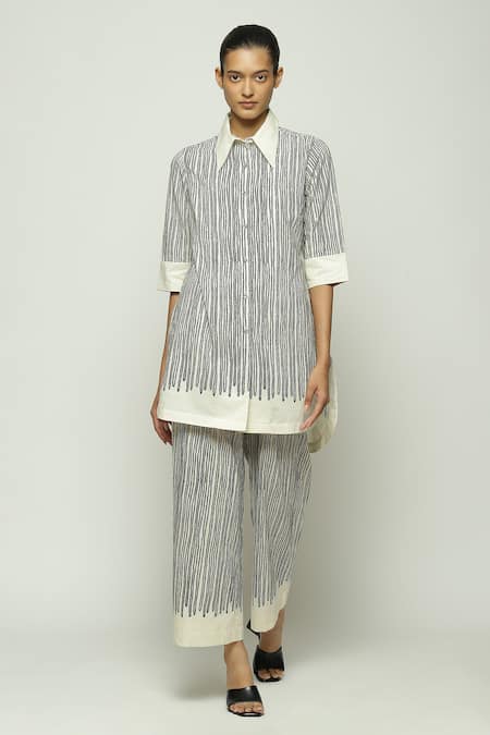 Abraham & Thakore Crewel Print Straight Trouser 