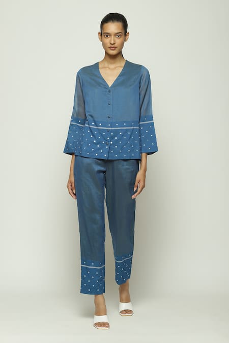 Abraham & Thakore Maheshwar Sequin Embellished Trouser 