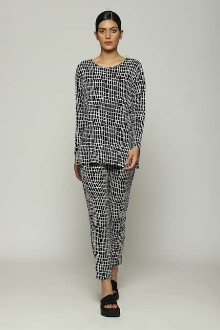 Abraham & Thakore Lattice Print Trouser 